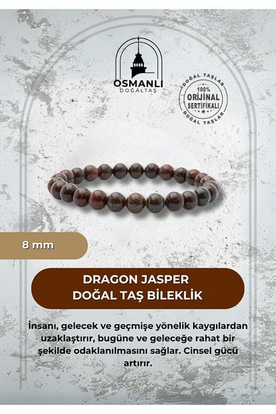OSMANLI DOĞAL TAŞ Dragon Jasper 8mm Natural Stone Bracelet