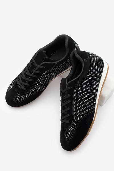 Marjin Tenis de damă Stone Pantofi sport Dorni Black Suede