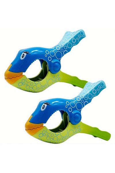 Yenigeldi Pack of 2 Fish Beach Towel Clips – Wind Resistant, Strong Hold, Fun and Portable