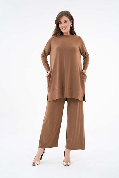 NİSUM MODA Sandy Pants Suit with Side Pockets