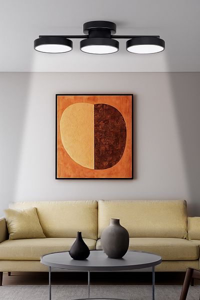 Fer Avize Sual Led Chandelier 3 Colors Light Giving Energy Saving 3-Piece Modern Chandelier Living Room Hall Cafe Living Room