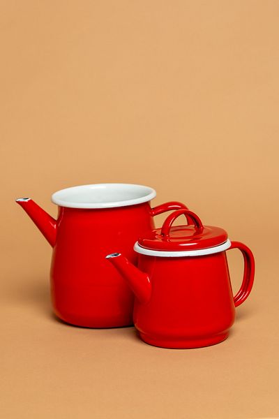 EBUTAY La Vita Rossa Vintage Enamel Red Teapot Set |   Ebutay
