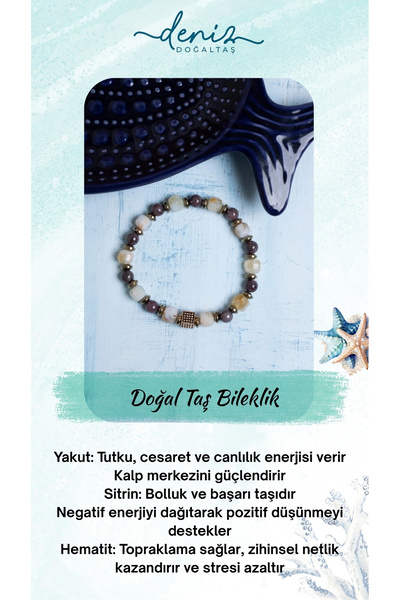 Deniz Doğal Taş سوار من الأحجار الكريمة الطبيعية من الياقوت والسيراميك والهيم...