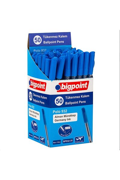 Bigpoint Ballpoint Pen Polo 0.7mm Set of 50 Blue