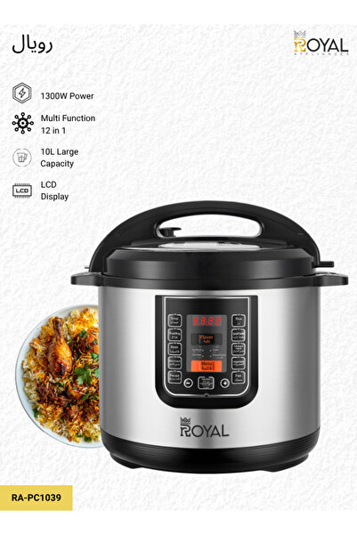 Royal Appliances قدر ضغط كهربائي متعدد الاستخدامات ١٢ في ١ | سعة ١٠ لترات | R...