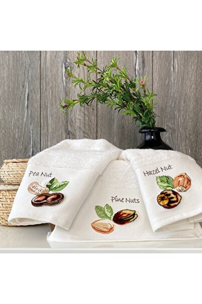 MARİBOR Glarify - 70% Bamboo / 30% Cotton Embroidered Kitchen Towels Set of 3...