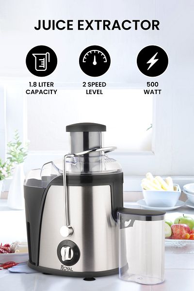 Royal Juice Extractor With 2 Speeds - 1.8l Large Container Whole Fruit Juice Extractor, Ra-sj2211