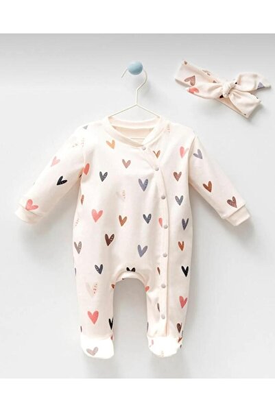 nevrankids طقم رومبير للفتيات حديثي الولادة بلون قلب باستيل مكون من قطعتين