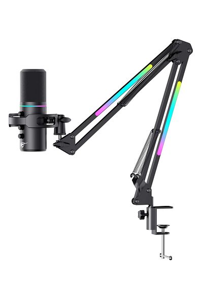 Havit ميكروفون Gamenote GK60 PRO RGB الاحترافي للألعاب والبث - ميكروفون USB مع حامل RGB