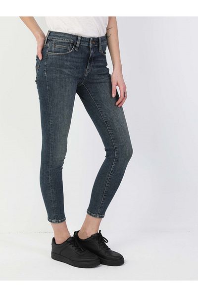 Colin's Super Slim Fit Mid Waist Slim Leg Women's Dark Indigo Jean Pants