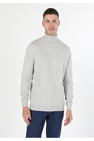 Colin's Slim Fit Balikci Erkek Gri Taş Kazak Cl1023624