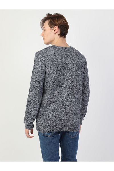 Colin's Slim Fit Round Neck Men's Blue Sweater