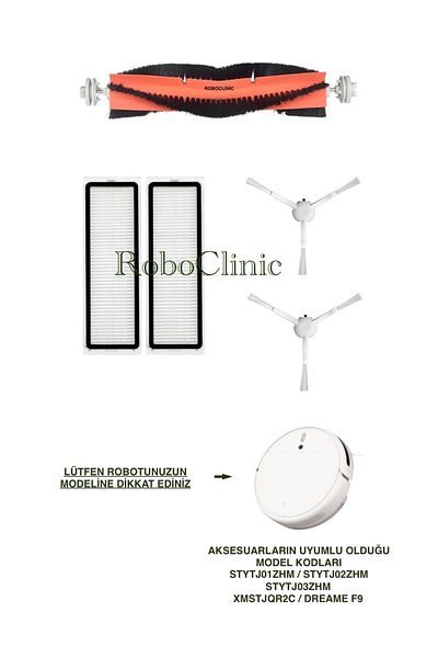 Roboclinic مجموعة التجديد العالمية المتوافقة مع Xiaomi Mi Robot 1c / 2c Vacuum Mop (STYTJ02ZHM)، 1c (STYTJ01ZHM)، f9.