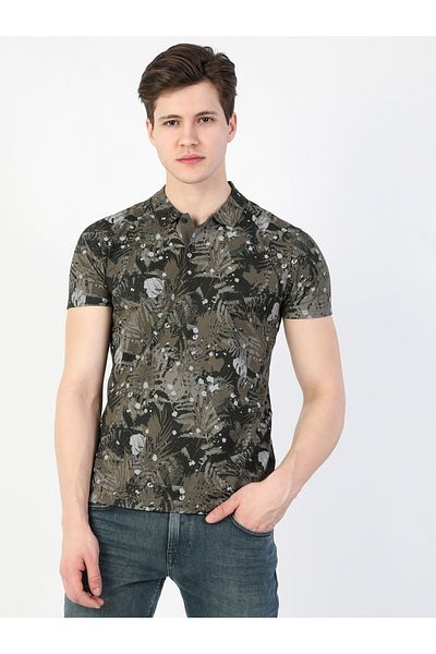 Colin's Regular Fit Polo Neck Men's Green Short Sleeve T-Shirt