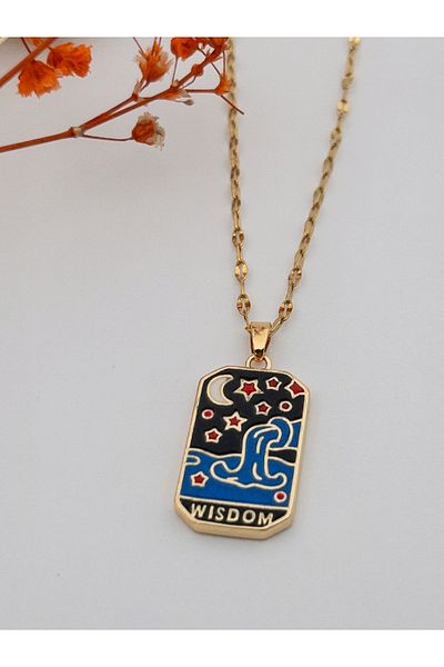 Siya Silver Non-Tarnish Steel Wisdom Wisdom Tarot Necklace