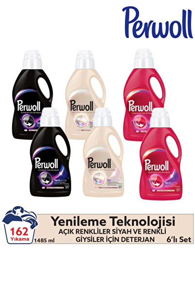 Perwoll Yenileme Renkliler 2x Siyahlar 2x Açık Renkliler 2x 1.485 ml 27 Yıkam...