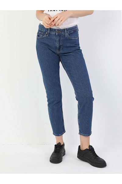 Colin's 891 Maya Mid Waist Shrinkable Leg Slim Fit Blue Women's Jean Trousers Cl1049739