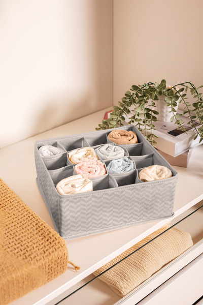 Serstil 16 Compartment Drawer Cabinet, Foldable Organized Log 28X28X12 cm