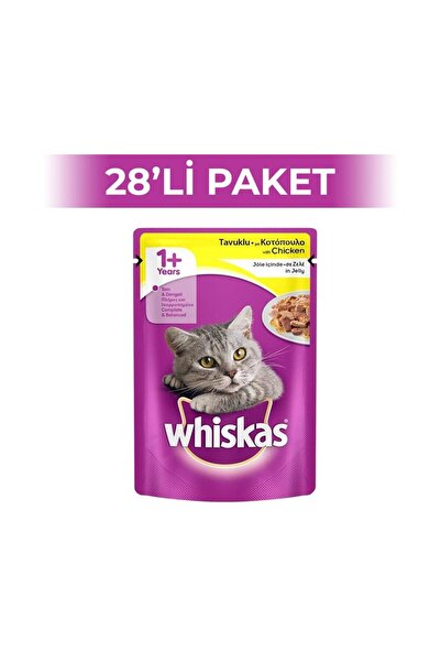Whiskas Pouch Tavuklu Yetişkin Kedi Konserve Maması 85 gr 28 Adet