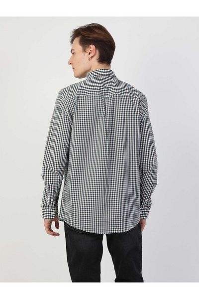 Colin's Cămașă Regular Fit Gât Cămașă verde cu mânecă lungă pentru bărbați Cl 1048575