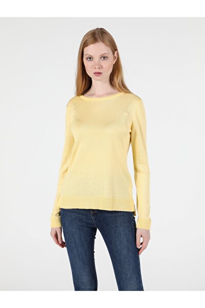 Colin's Regular Fit Yuvarlak Yaka Kadın Sari Kazak