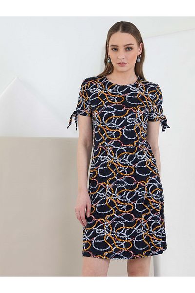 Colin's Regular Fit Women's Navy Blue Short Sleeve Dress