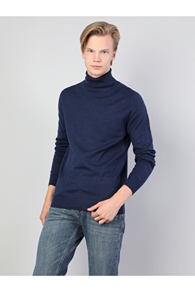 Colin's Slim Fit Balikci Erkek Mavi Kazak Cl1023624