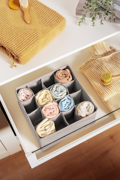 Serstil 16 Compartment Drawer Cabinet, Foldable Organized Log 28X28X12 cm