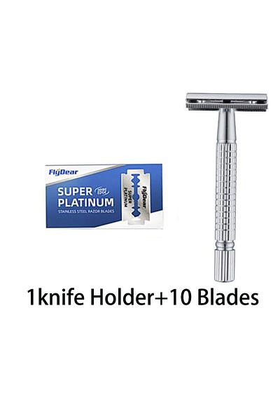 CNKESS 1holder And 10blades Wholesale Razor Stainless Steel Double-blade Razor Razor Razor Old Fashioned Ra