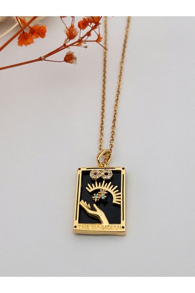 Siya Silver Magician Magician Tarnish-Free Steel Necklace - Tarot Necklace