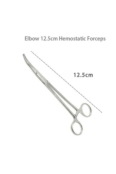 Choice 12.5cm-bent Stainless Steel Hemostatic Forceps Vascular Forceps Surgical Clips Straight Elbow Large