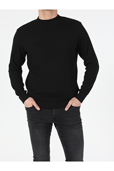 Colin's Regular Fit Yarım Balıkçı Yaka Erkek Siyah Kazak