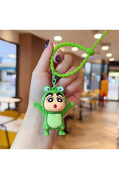 JOY TOP C Kawaii Anime Crayon Shin-chan Keychain Cute Cartoon Car Key Ring Pendant Schoolbag Decoration Gif.