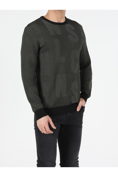 Colin's Slim Fit Yuvarlak Yaka Erkek Yeşil Kazak