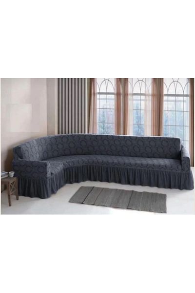 ARTUÇ JACQUARD PAISLEY PATTERN L CORNER 5 PERSON SOFA COVER SEAT COVER SOFA COVER WITH SKIRT RUBBERIZED STANDARD