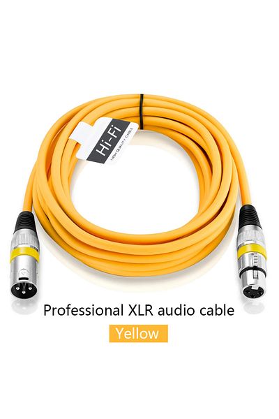 Choice كابل تمديد ميكروفون احترافي من ذكر إلى أنثى XLR بطول 10 أمتار باللون الأصفر لخلاط التسجيل Bala