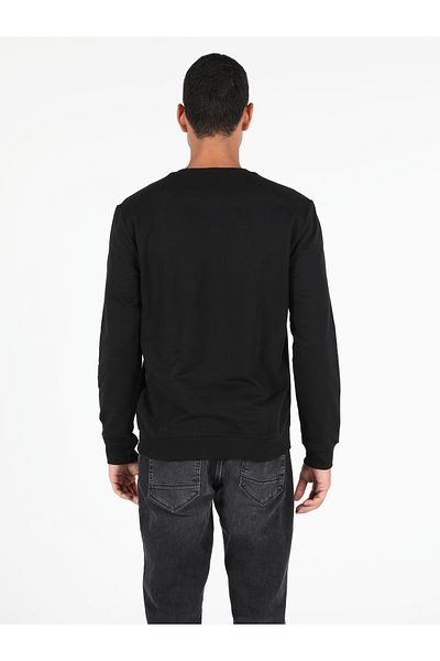 Colin's Men's Black Regular Fit Sweatshirt - Cl 1049893