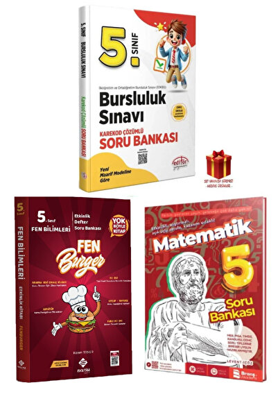 Editör Yayınevi 2025 Editör 5. Sınıf Bursluluk Sınavı Soru Bankası+6 Adet Bur...