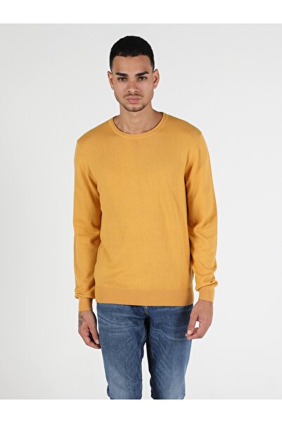 Colin's Regular Fit Yuvarlak Yaka Erkek Sari Kazak