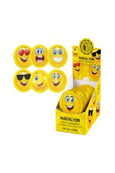 Bolçi çikolata Sütlü Madalyon Çikolata 21 gr (EMOJİ) X 34 Adet