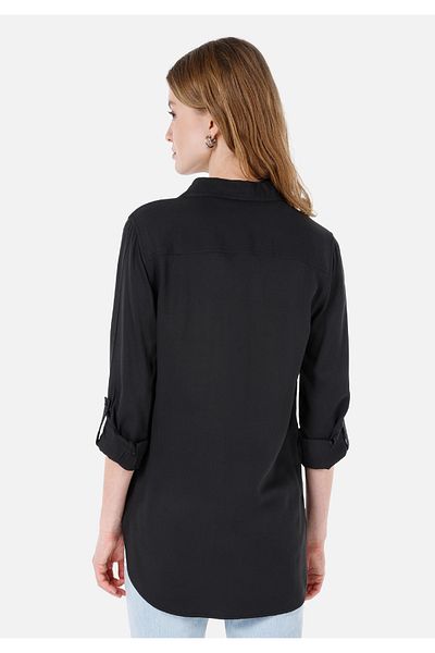 Colin's Regular Fit Shirt Neck Plain Women's Anthracite Roll-Up Shirt