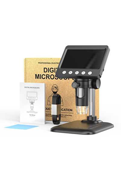 Choice مجهر رقمي أسود 1600X مقاس 4.3 بوصة، تكبير 1600X، مجهر لحام إلكتروني، ف...