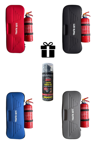 Bilgeden Gri Ekonomik Eva Trafik Seti Ve 1 Kg Yangın Tüpü 4 Yıl Tüvtürk Onaylı Araç Trafik & İlk Yardım Seti