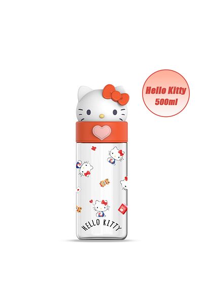 JOY TOP Hello Kitty 500ml Kawaii Sanrio Dolls Transparent Cup Cartoon Hello Kitty Kuromi Cinnamoroll Melody