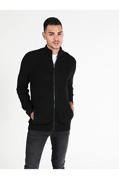 Colin's Slim Fit Erkek Siyah Hırka
