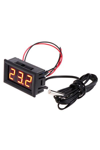Choice مقياس حرارة رقمي صغير LED أحمر DC5V~12V للوحة قياس درجة حرارة السيارة -5