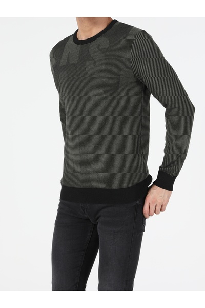 Colin's Slim Fit Yuvarlak Yaka Erkek Yeşil Kazak