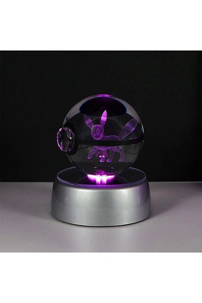Takara Tomy 5cm With Base Umbreon Pokemon 3d Crystal Ball Pikachu Gengar Eevee Mewtwo Anime Game Pokeball Led Ni