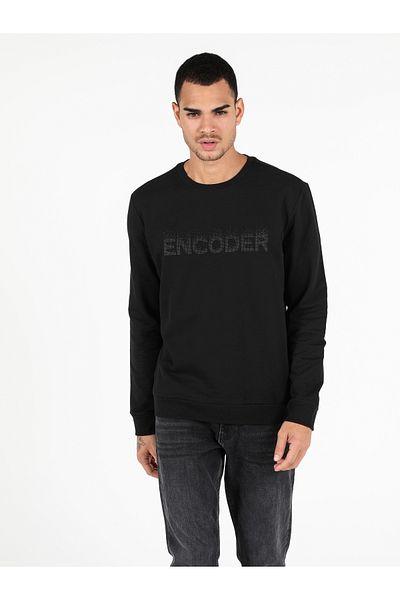 Colin's Men's Black Regular Fit Sweatshirt - Cl 1049893