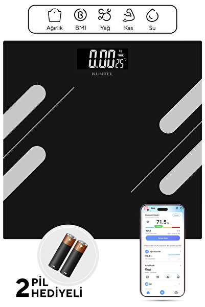 KUMTEL Akıllı Dijital Baskül - Detayli Vücut Analiz Fonksiyonlu - Hdb-04